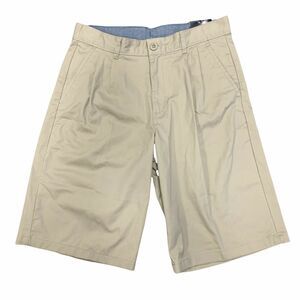 Chaps Pleated Shorts Youth Boys Size 18 Beige Natural Stretch Cotton Blend New